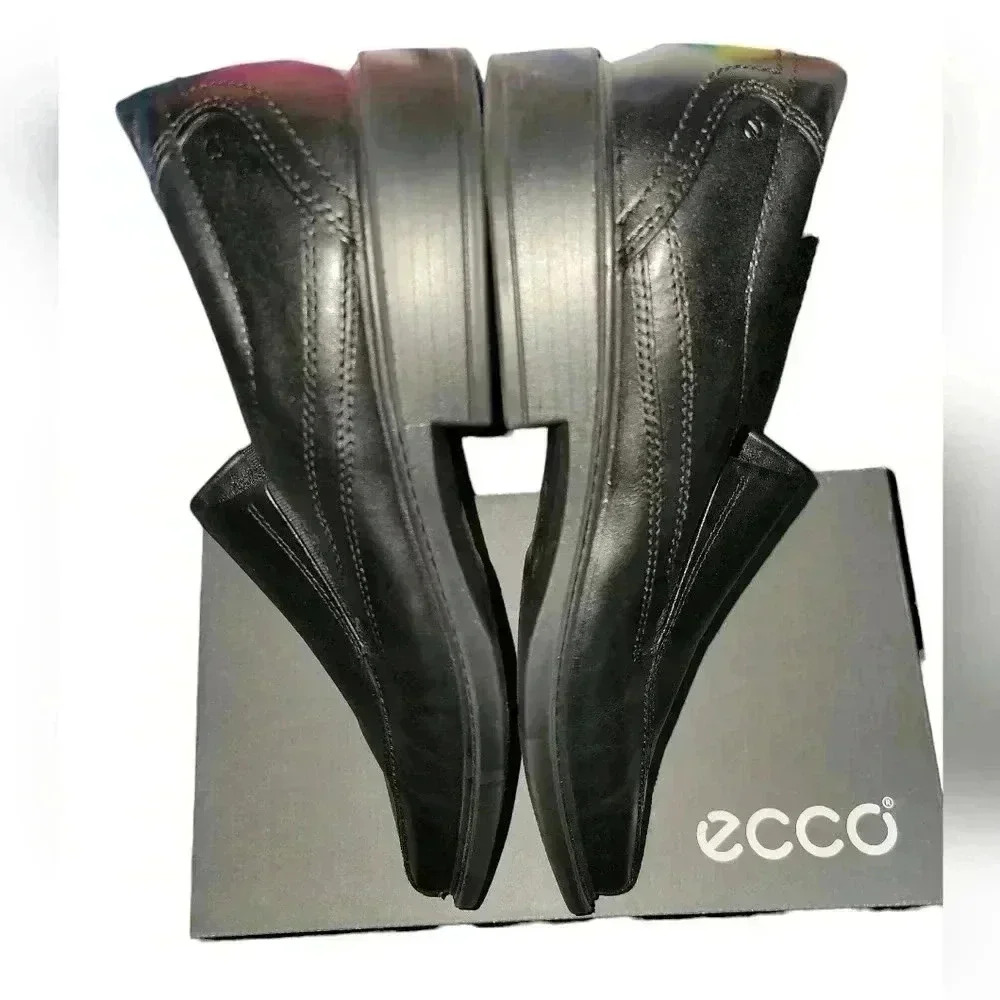 Men's Ecco New Jersey Slip on Loafers. Black Size 11-11.5. New in Box. - Picture 2 of 9